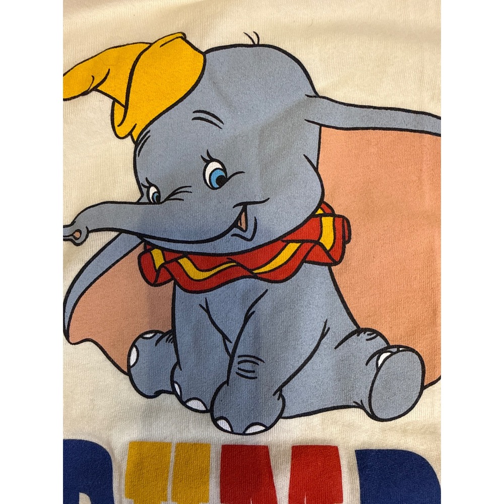 Vintage Style Disney Dumbo Ringer Tee Large‎ Y2K Graphic Soft Cotton Unisex NWTS